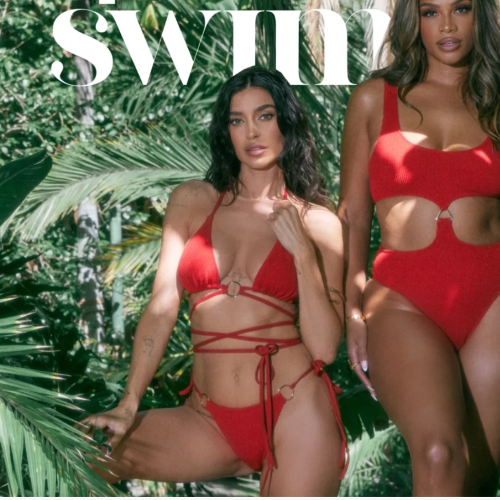 Nia Lynn by Nicole Williams English Cherry Red Bikini NWT